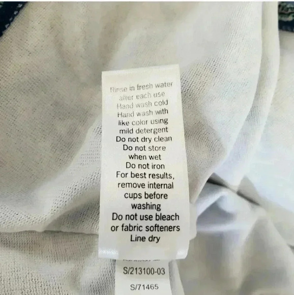 Athleta Aqualuxe Blue Printed Strappy Molded Tankini Swim Top - Picture 10 of 11